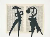 William Kentridge, Atlas Confessions, 2002, Collage of torn black Canson paper pieces, on pages from a Stielers Hand-Atlas book, with Chine-collé to BFK Rives paper, the full sheet