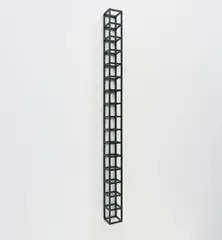 Wall Piece (16 Modules High) by Sol LeWitt, 1988, Pinewood construction painted in black, sold Jun 2019