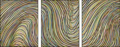 Wavy Lines on Gray, from Sequences by Sol LeWitt, 1996-98, The complete set of three woodcuts in colours, printed with oil paint, on Awa-Kozo Japanese paper, the full sheets, sold Jun 2019