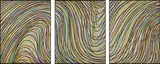 Sol LeWitt, Wavy Lines on Gray, from Sequences, 1996-98, The complete set of three woodcuts in colours, printed with oil paint, on Awa-Kozo Japanese paper, the full sheets