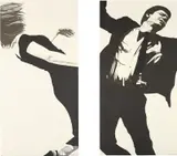 Robert Longo, Joanna and Larry, from Men in the Cities, 1983, The complete set of two lithographs, on Arches paper, the full sheets