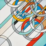 Sarah Morris, 1980 (Rings), 2009, Screenprint in colours, on Somerset paper, the full sheet