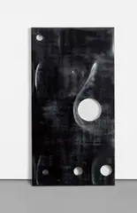 Jorge Pardo, Untitled, from Door Cycle, 2006, Carved wooden door panel painted in colours with holes