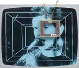 Nam June Paik, Video Sonata op. 56, 1995, Screenprint in colours on aluminium, with brass and rhinestone sculptural element