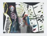 Sigmar Polke, S. schmeckt Pfirsich von H. (S. Tastes Peach from H.), 1996, Grano-lithograph in colours with embossing, on Bütten board, with full margins