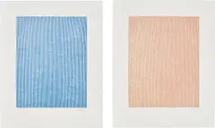 Falling Blue, Rising Red, from Sequences by Rosemarie Trockel, 1998, The complete set of two heliogravures in colours, on Rives rag paper, with full margins, offered Jun 2019