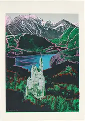 Neuschwanstein by Andy Warhol, 1987, Unique screenprint in colours, on Arches 88 paper, with full margins, sold Jun 2019