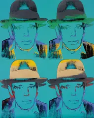 Joseph Beuys by Andy Warhol, 1980-83, Unique screenprint with rayon flock in colours, on Lenox Museum Board, the full sheet, sold Jun 2019