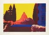 Details of Renaissance Paintings (Leonardo da Vinci, The Annunciation, 1472) by Andy Warhol, 1984, Unique screenprint in colours, on Arches Aquarelle Cold Press paper, with full margins, sold Jun 2019