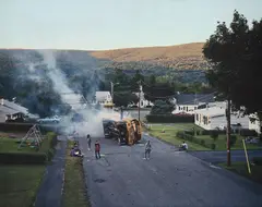 Untitled (Overturned Bus) by Gregory Crewdson, 2001-2002, Chromogenic print, flush-mounted, sold May 2019