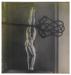 La Poupée (with carpet beater) by Hans Bellmer, 1937, Gelatin silver print with hand colouring, sold May 2019