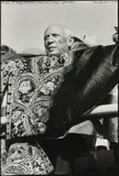 Peter Beard, Picasso at Fréjus, 1964, Gelatin silver print with ink and paint, executed later