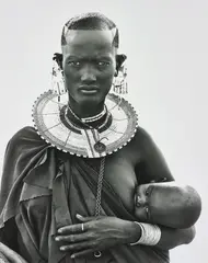 Herb Ritts, Maasai Woman and Child, Africa, 1993, Gelatin silver print, flush-mounted