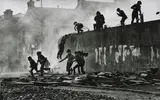 Don McCullin, Gangs of Boys Escaping C.S. Gas Fired by British Soldiers, Londonderry, Northern Ireland, 1971, Gelatin silver print, printed 2014