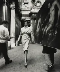 Simone + Painting + Coffee, Rome by William Klein, 1960, Gelatin silver print, printed later, sold Oct 2019