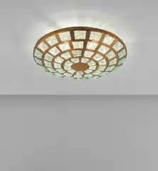 Rare ceiling light, model no. 2379/1 by Max Ingrand, circa 1964, Chiselled glass, niello treated copper, painted steel, painted aluminium, sold Mar 2019