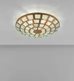 Max Ingrand, Rare ceiling light, model no. 2379/1, circa 1964, Chiselled glass, niello treated copper, painted steel, painted aluminium