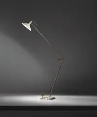 Gino Sarfatti, Rare adjustable standard lamp, model no. 1033A, circa 1950, Painted aluminium, brass, marble