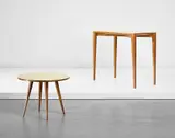 Console and side table, designed for the Fondazione Livio e Maria Garzanti, Forlì by Gio Ponti, 1954-1957, Painted wood, oak-veneered wood, oak, sold Mar 2019