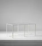 Mario Asnago and Claudio Vender, Rare low table, designed for villa M., Cantù, circa 1934, Painted iron, glass