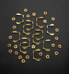 Set of twelve 'AJ' door handles, designed for the SAS Royal Hotel, Copenhagen by Arne Jacobsen, designed 1956, Brass, sold Mar 2019