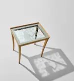 Yrjö Rosola and Runar Engblom, Unique table, 1940s, Elm, engraved glass