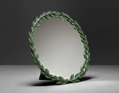 Estrid Ericson, 'Laurel' mirror, model no. 2492, designed 1941, produced 1941-1960s, Mirrored glass, painted pewter, painted plywood