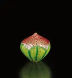 Unique 'Bocciolo' vase by Yoichi Ohira, 2004, Hand-blown glass canes with murrine and powder inserts, partial battuto and inciso surface, sold Mar 2019
