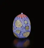 Unique vase by Yoichi Ohira, 2002, Hand-blown glass canes with murrine , granular and powder inserts, partial inciso surface, sold Mar 2019