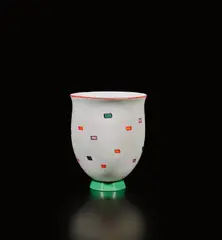 Unique vase by Yoichi Ohira, 1997, Hand-blown glass canes with murrine , ground surface, sold Mar 2019