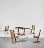 'Conoid' dining table by George Nakashima, 1967, American black walnut, three East Indian rosewood butterfly keys, offered Mar 2019