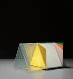 Ugo La Pietra, 'Senza titolo' table lamp, 1967-1968, Acrylic, painted metal, chromium-plated brass