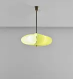 Angelo Lelii, Rare ceiling light, circa 1958, Acrylic, brass