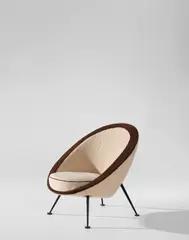 Ico Parisi, Rare 'Uovo' chair, model no. 813, circa 1953, Fabric, painted iron