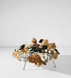 'Cake' stool by Fernando Campana and Humberto Campana, 2008, Stuffed toy animals, brushed stainless steel, sold Mar 2019