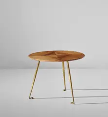 Occasional table by Cesare Lacca, 1950s, Maple-veneered wood, brass, painted steel, sold Mar 2019