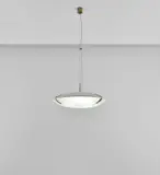Ceiling light, model no. 1140 by Stilnovo, 1960s, Acid-etched glass, painted aluminium, brass, offered Mar 2019
