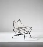 Rare 'Monofilo' armchair by Sergio Conti and Marisa Forlani Luciano Grassi, circa 1955, Painted iron, nylon, rubber, sold Mar 2019