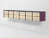 Wall-mounted chest of drawers by Gio Ponti, 1957, Mirrored glass, glass, painted wood, nickel-plated brass, sold Oct 2019