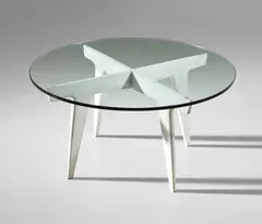 Coffee table by Gio Ponti, circa 1955, Painted wood, glass, sold Oct 2019
