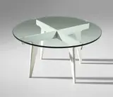 Coffee table by Gio Ponti, circa 1955, Painted wood, glass, sold Oct 2019