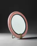 Table mirror, model no. 7 by Carlo Scarpa, circa 1937, Mezza filigrana glass, mirrored glass, brass, sold Oct 2019