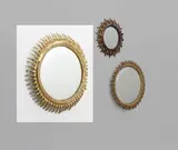 Line Vautrin, ‘Soleil torsadé’ mirror, circa 1955, Talosel resin, coloured mirrored glass, convex mirrored glass