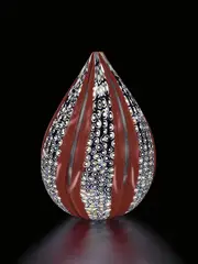 Unique ‘Nastri e Murrine’ vase by Yoichi Ohira, 2000, Hand-blown glass canes with murrine , carved and polished, sold Oct 2019