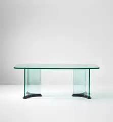 Rare table by Pietro Chiesa, circa 1935, Glass, painted wood, sold Oct 2019