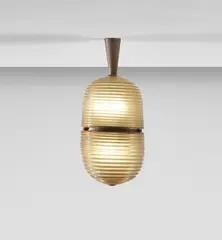 Ceiling light, model no. 5254 by Gio Ponti, 1931-1935, Cordonato glass with gold leaf inclusions, copper, sold Oct 2019