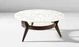 Ico Parisi, Rare low table, circa 1952, Marble, stained mahogany