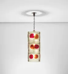 Ceiling light, from the ‘Cheerio’ series by Venini, circa 1970, Coloured glass, brass, sold Oct 2019