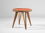Augusto Romano, Side table, circa 1948, Painted plywood, beech, straw