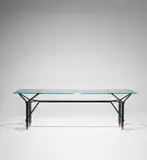 Ico Parisi, Rare dining table, circa 1955, Painted steel, glass, brass, ash